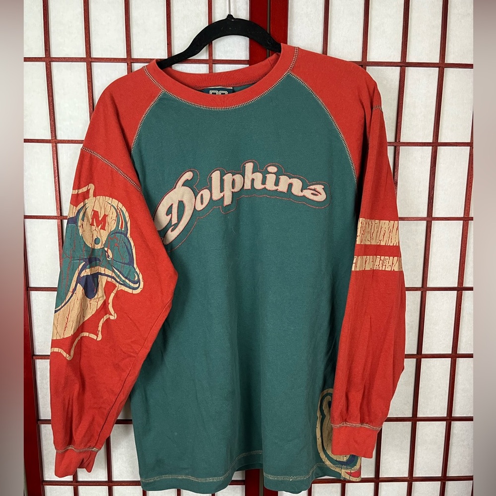 Vintage No Huddle NFL Miami Dolphins Long Sleeve Shirt
